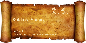 Kubina Veron névjegykártya